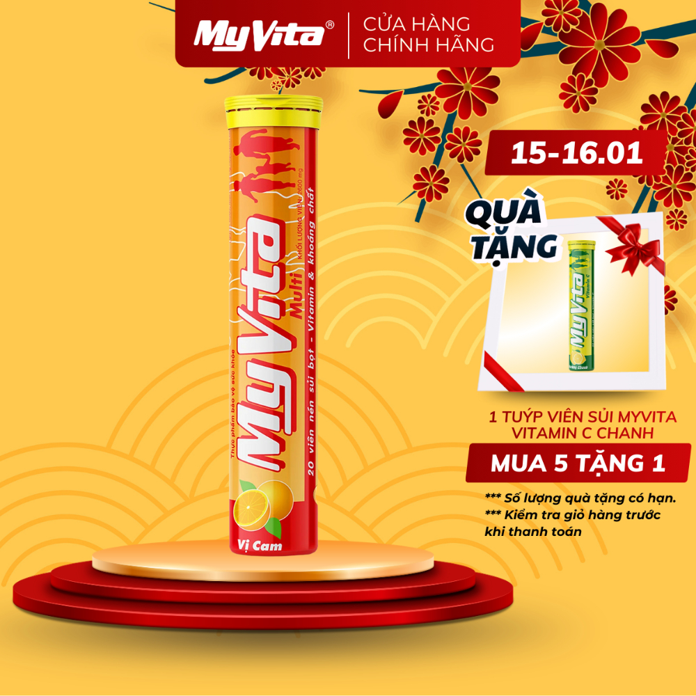 Viên sủi đa vitamin và khoáng chất - TPBVSK MyVita Multi, hỗ trợ tăng sức đề kháng cơ thể