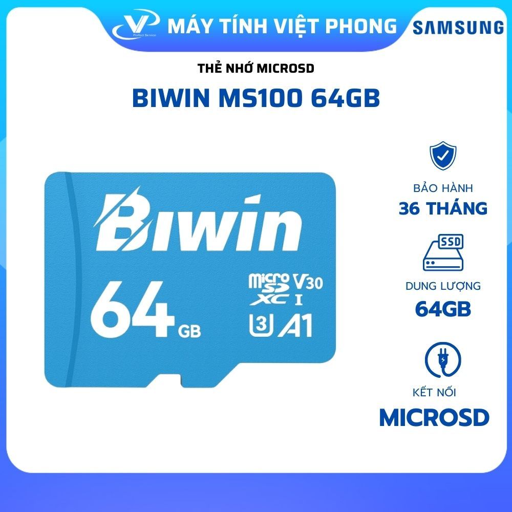 THẺ NHỚ BIWIN MS100 64GB - BẢO HÀNH 36 THÁNG