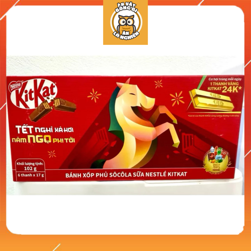 Kẹo tết 2026 Socola Kitkat Hộp 102gr 6 thanh có thẻ cào