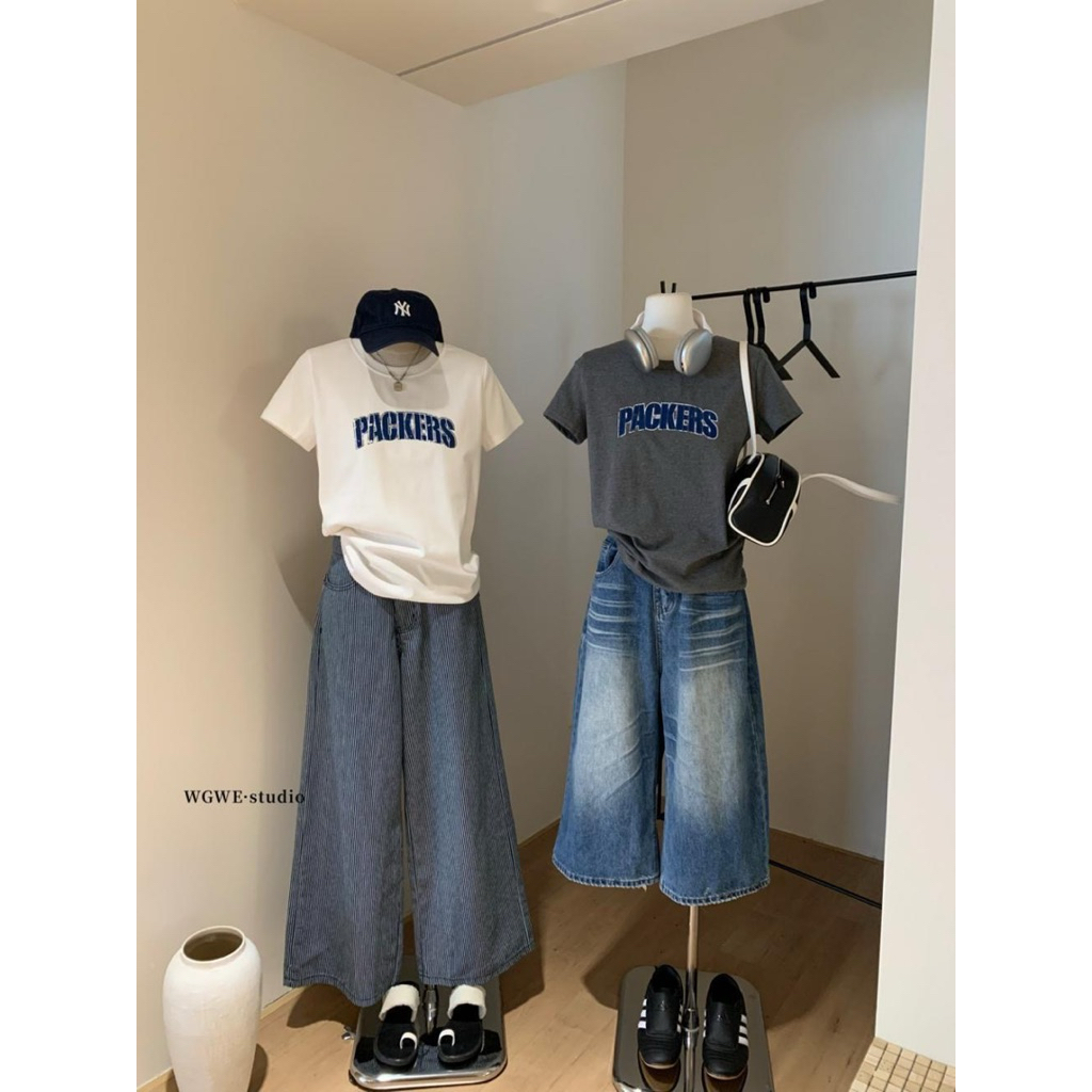 sj1997| ✿ Urban Logo ✿ Áo thun in chữ PACKERS basic 3 màu (Trắng / Đen / Xám) ✿