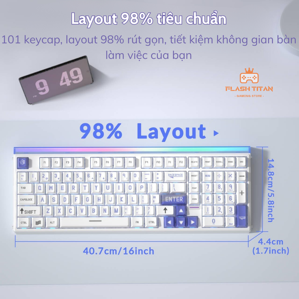 Bàn Phím Cơ Gaming Aula Hero 99 HE - Rapid Trigger - Switch Nam Châm 8k Polling Rate - RT 0.005mm | BigBuy360 - bigbuy360.vn