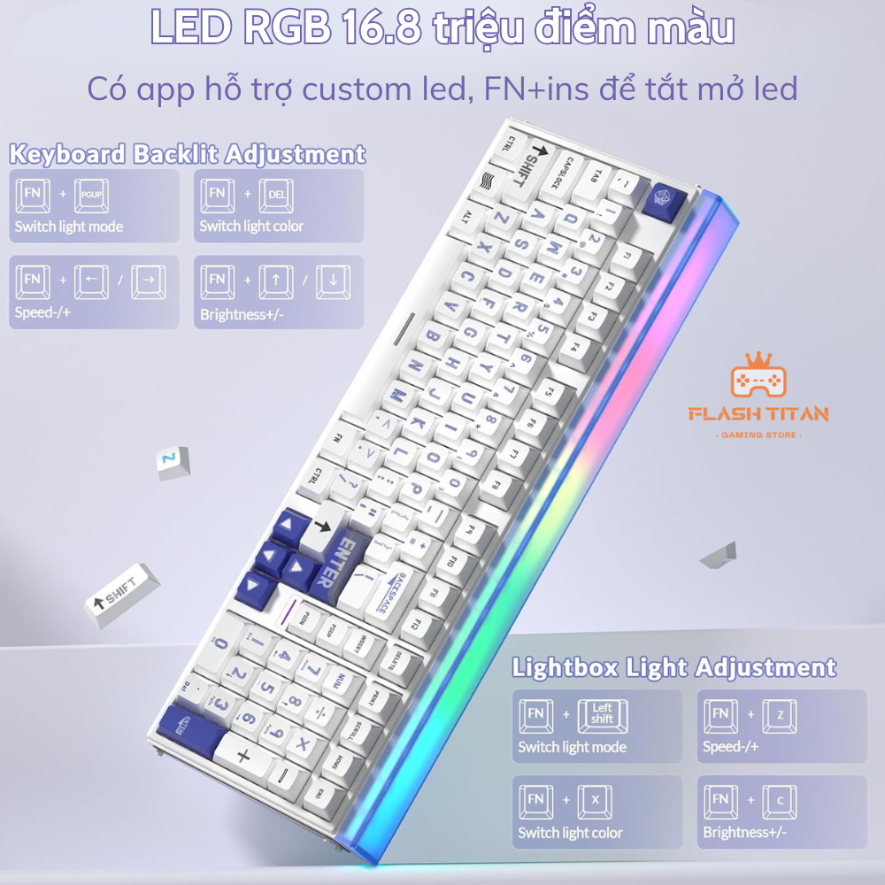 Bàn Phím Cơ Gaming Aula Hero 99 HE - Rapid Trigger - Switch Nam Châm 8k Polling Rate - RT 0.005mm | BigBuy360 - bigbuy360.vn