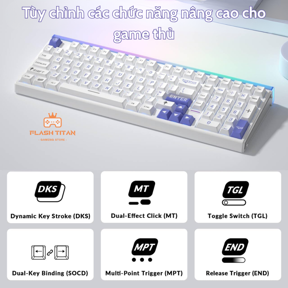 Bàn Phím Cơ Gaming Aula Hero 99 HE - Rapid Trigger - Switch Nam Châm 8k Polling Rate - RT 0.005mm | BigBuy360 - bigbuy360.vn