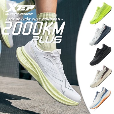 【xtep】2000KM PLUS Giày chạy nữ 4E siêu rộng, nhẹ, giảm chấn, bền, đế giày CPU cấp marathon, độ bền cao lên tới 2000 km