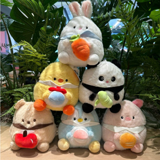 Thú Nhồi Bông Mini Ôm Đồ Ăn – Gấu Bông Trang Trí Cao Cấp