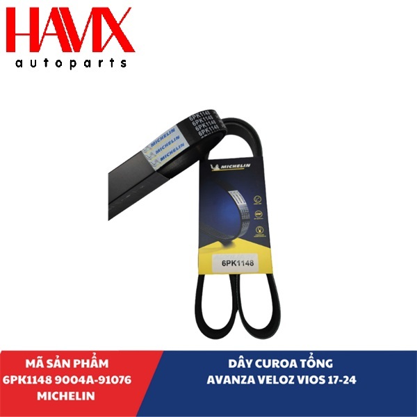 Dây Curoa Tổng Xe AVANZA VELOZ VIOS 17-24 (Mã : 6PK1148 9004A-91076 MICHELIN)