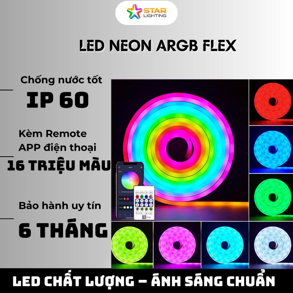 [Tặng kẹp ghim]Led Neon Flex aRGB 5 Mét 16 Triệu Màu Điều Khiển Qua App/Remote Cổng USB
