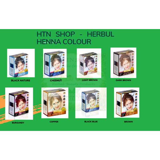 Bột Nhuộm Tóc Herbul Henna Thảo Dược – Nhiều Màu Tự Nhiên – Phủ Bạc An Toàn