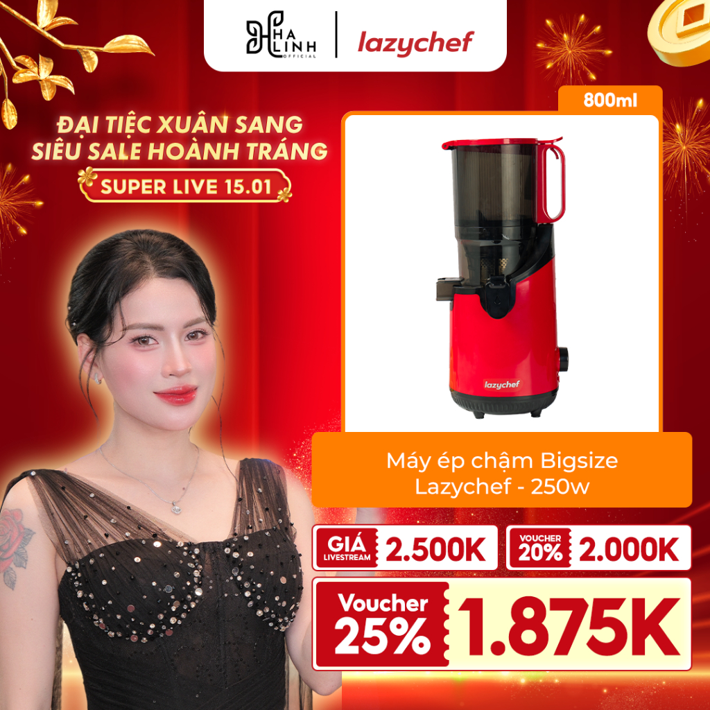 [VHL x Lazychef] Máy Ép Chậm Bigsize 3S Lazychef 250W - Máy Ép Trái Cây