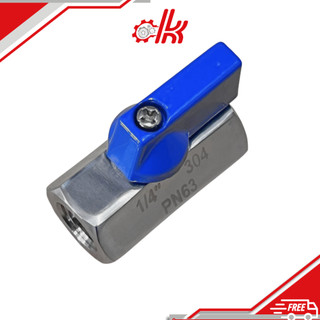 Van Bi Mini Inox 304 Tay Gạt - Van Khóa Nước, Hơi, Hóa Chất 2 Đầu Ren Ngoài (Ren 9.6, 13, 17, 21)