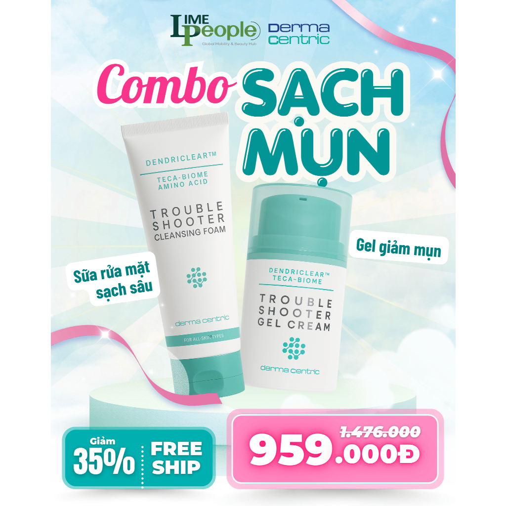SPECIAL COMBO Sạch Da Ngừa Mụn: Sữa rửa mặt + Gel Mụn Derma Centric
