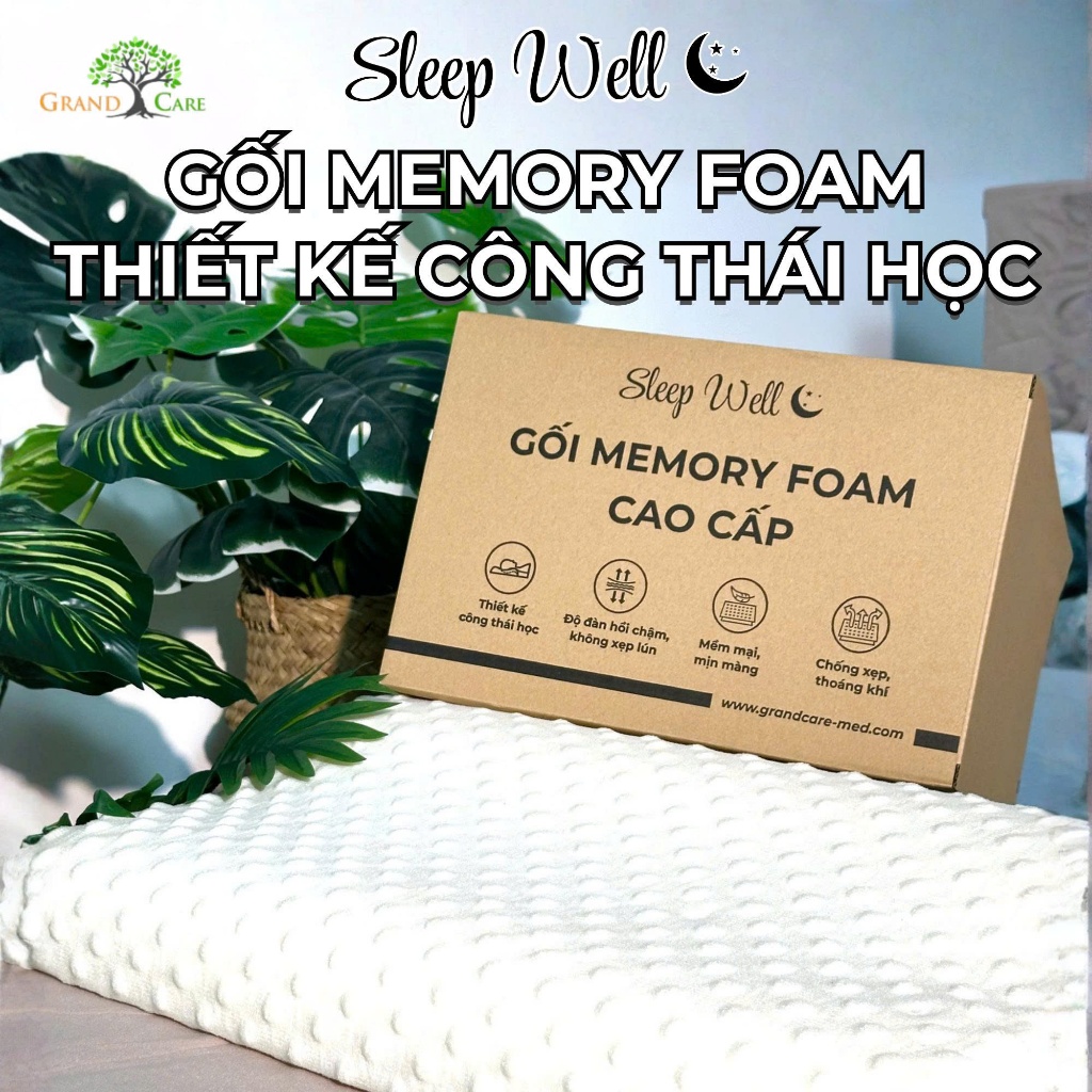 Gối Memory Foam Sleep Well – Công thái học