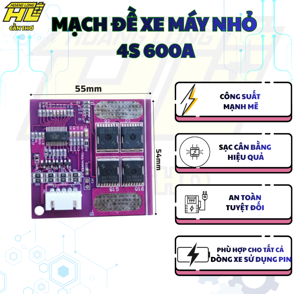 Mạch Đề Xe Máy Nhỏ 4S 600A – Hỗ Trợ Khởi Động Mạnh, Ổn Định, Bền Bỉ