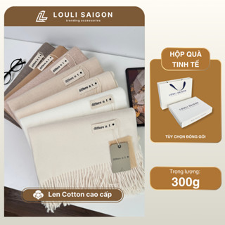 Khăn quàng cổ len mùa đông nam nữ Different cashmere LOULI SAIGON màu trơn, khăn choàng dệt kim phong cách Hàn Quốc K05