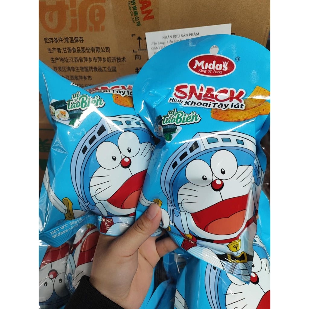[tặng 1 gói snack Bà Tuyết) combo 20 gói snack Khoai Tây midas gói 30g vị tảo biển