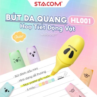 [Trợ giá] Combo 1/4 cây bút dạ quang Mini | Màu pastel, nét 4.0mm, bền màu | Stacom HL001