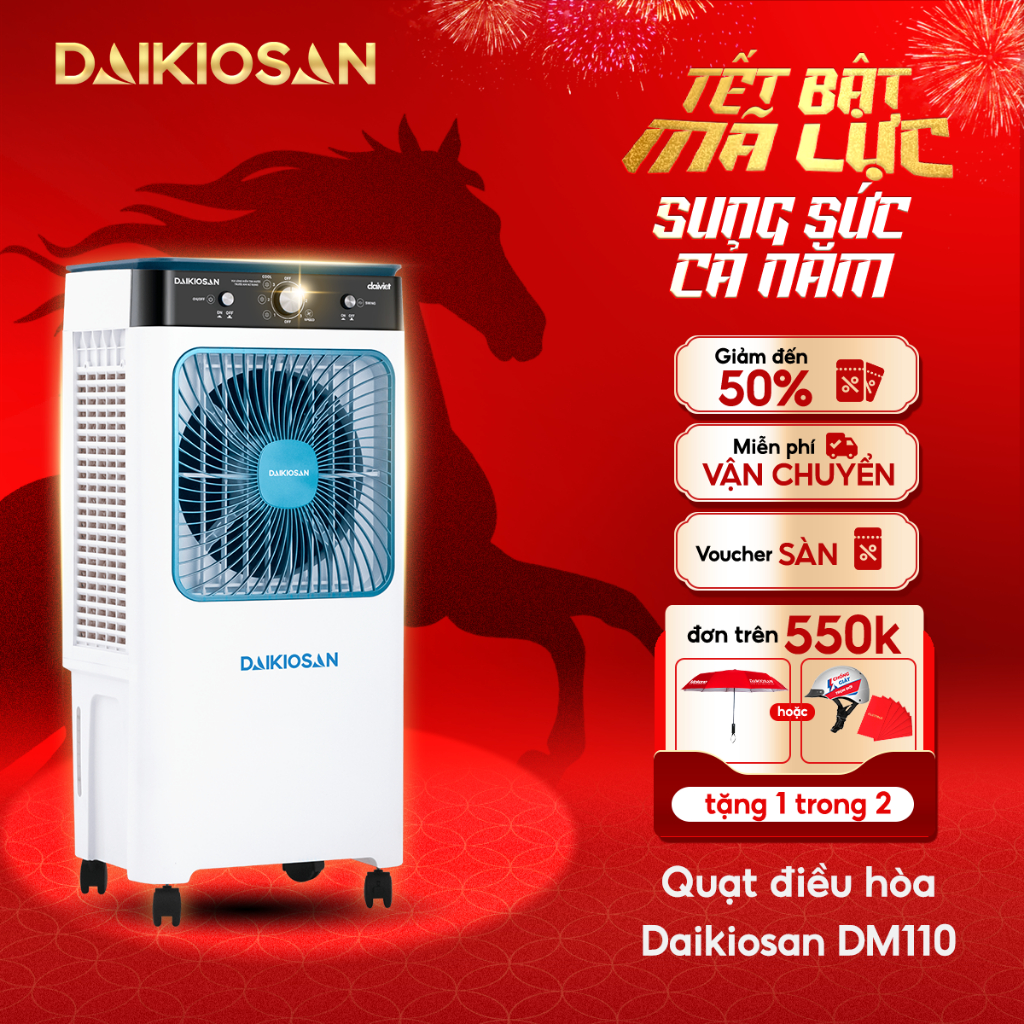 Quạt Điều Hòa Daikiosan DM110 Làm Mát Lên Đến 30m2 Tích Hợp Công Nghệ Ag+ Máy Nhỏ Gọn