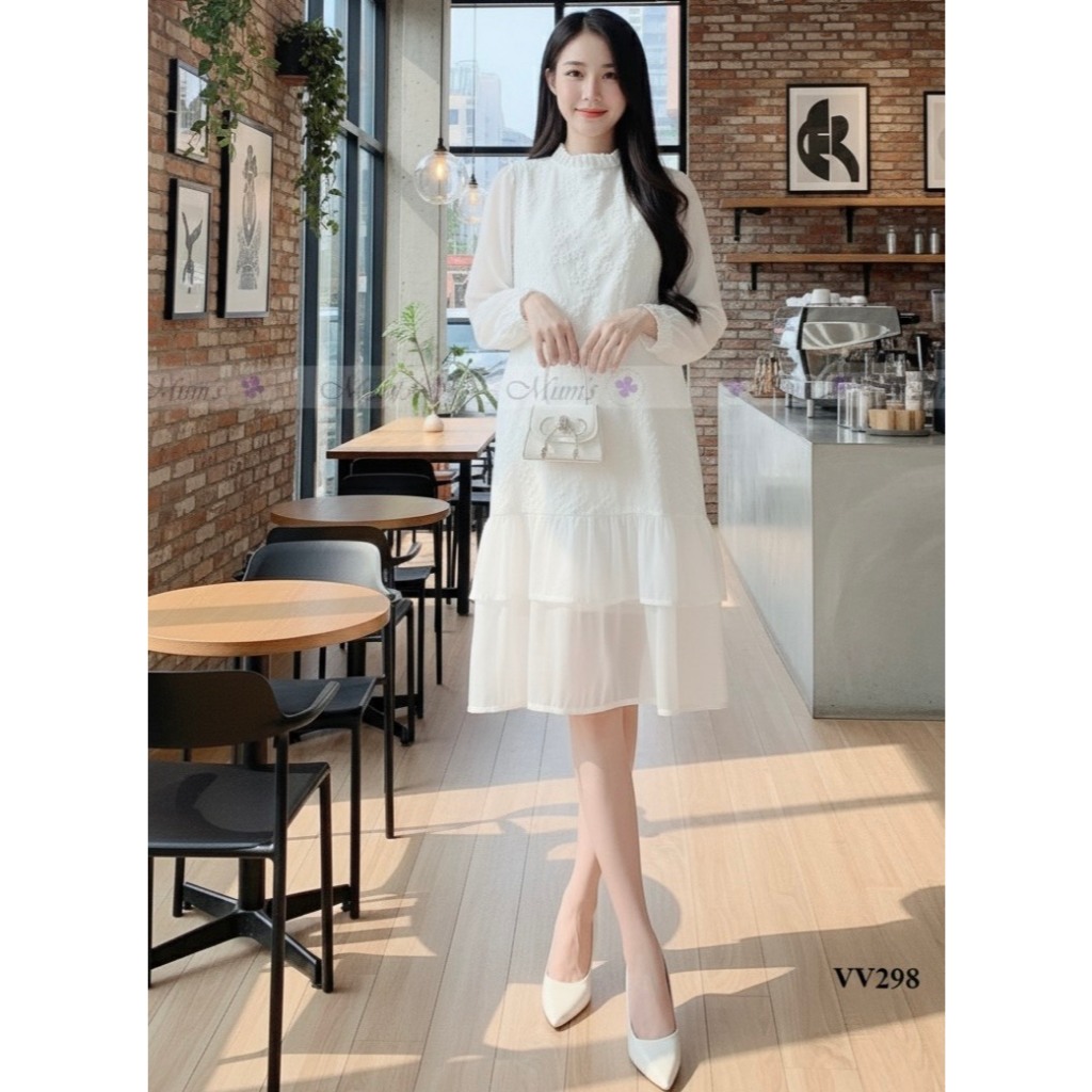 ĐẦM BẦU Mum's Shop VV298 Váy bầu xinh chất gấm xốp sang chảnh bầu bí và bigsize đều mặc xinh