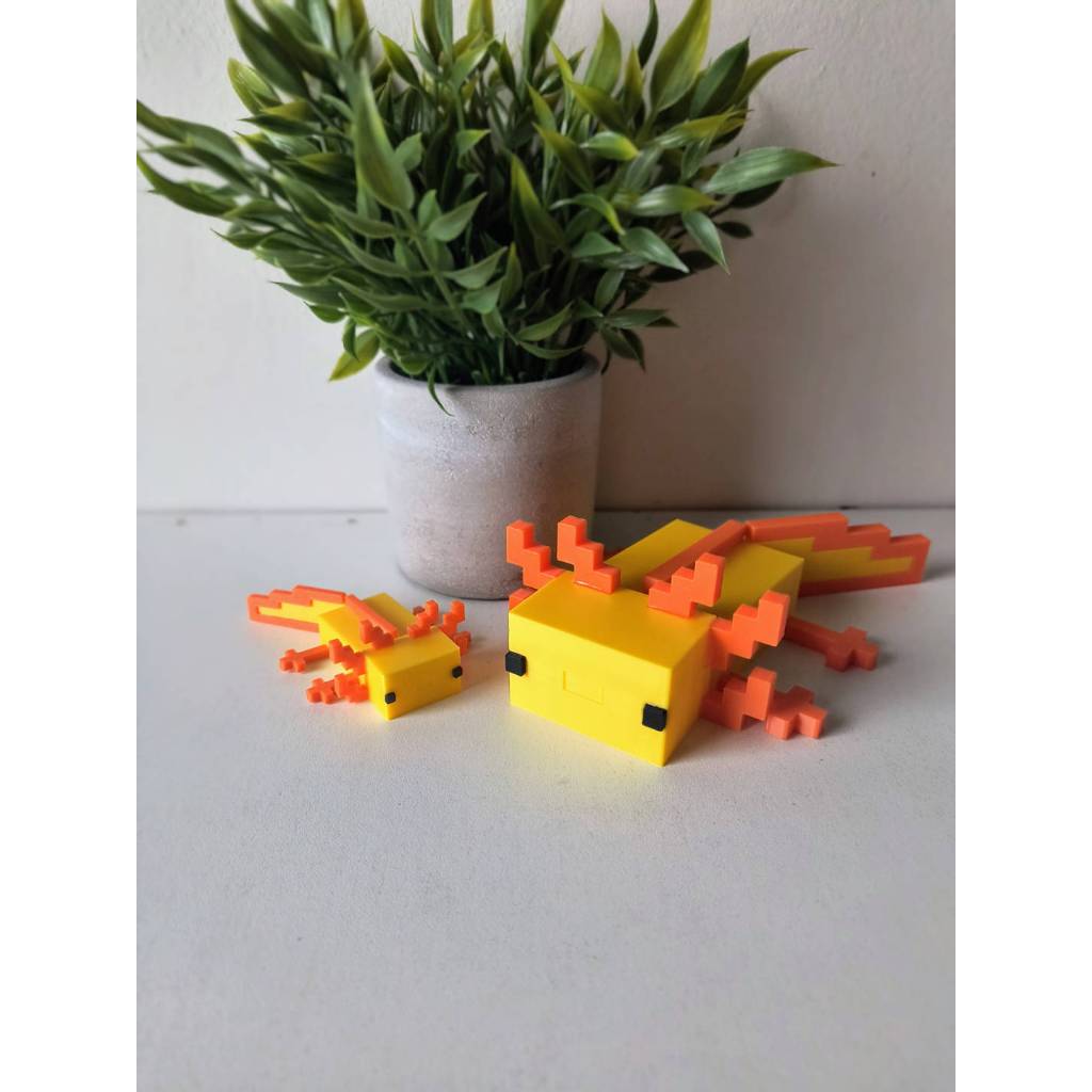 mô hình axolotl Minecraft linh hoạt (Minecraft axolotl) được in 3D (2 size màu ngẫu nhiên).