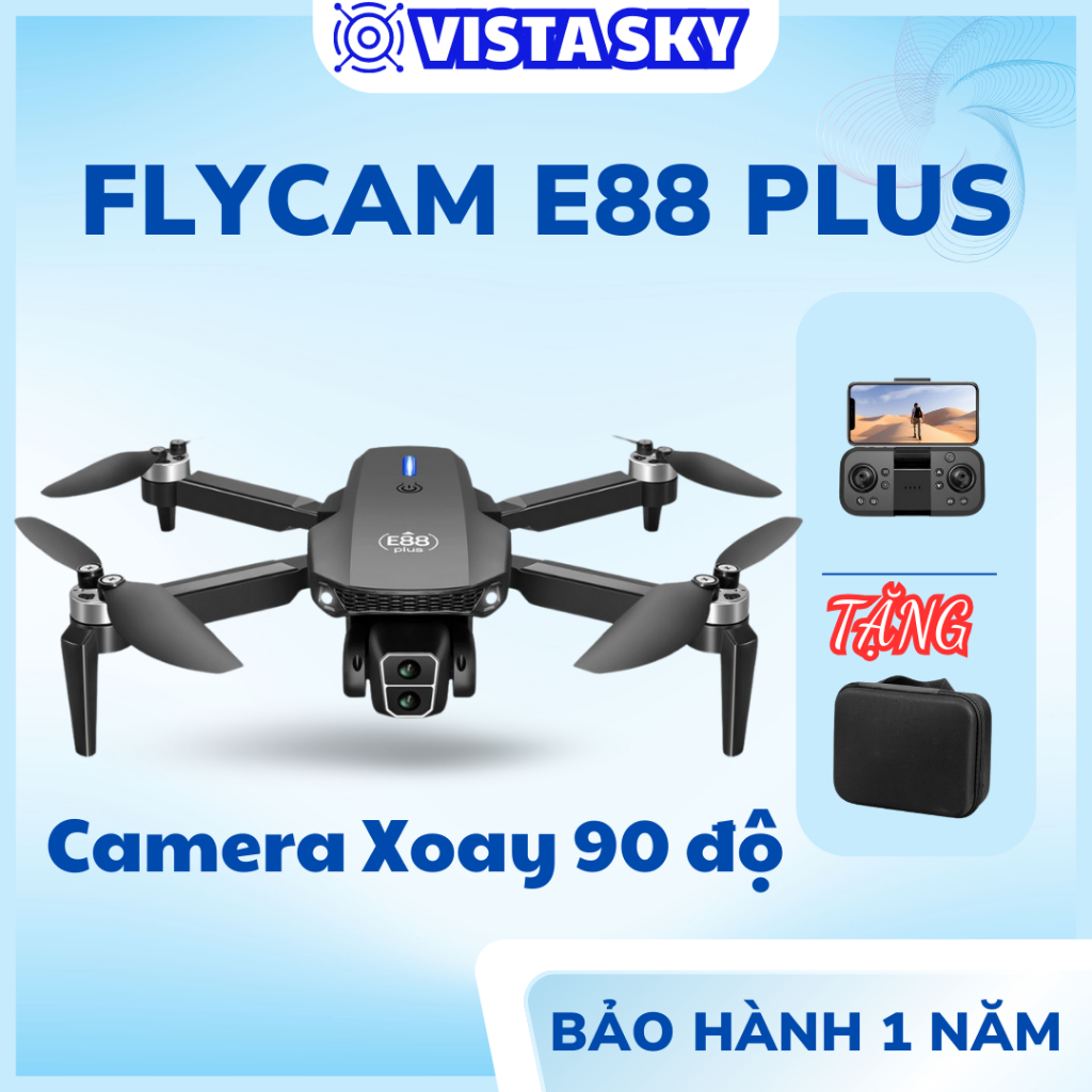 Flycam E88 Plus ,Drone camera 4k mini trang bị camera kép 4k,Cuộn 360°,ảnh cử chỉ,Drone camera 4k