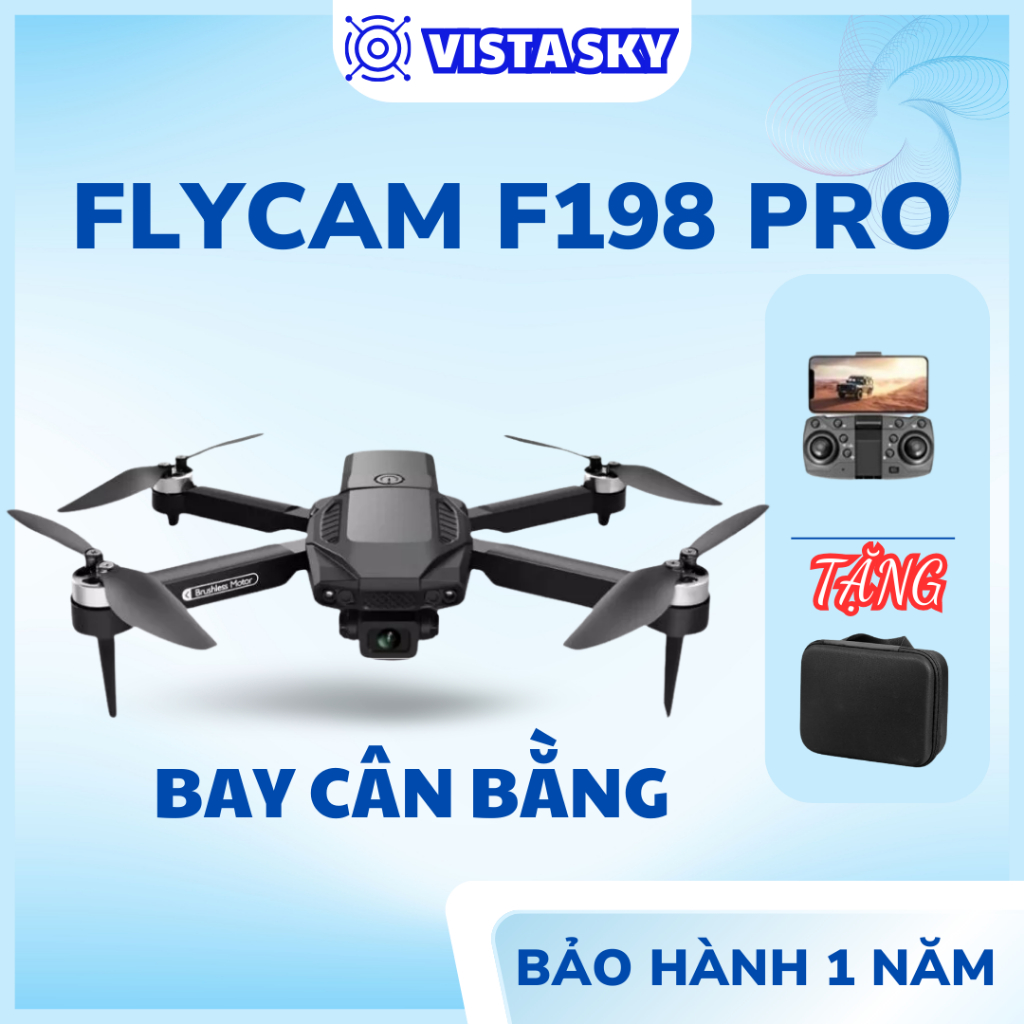 Máy Bay Flycam F198,Drone 2 camera HD trang bị,ĐÔNG CƠ KHÔNG CHỔI THAN,Vị trí được giữ nguyên