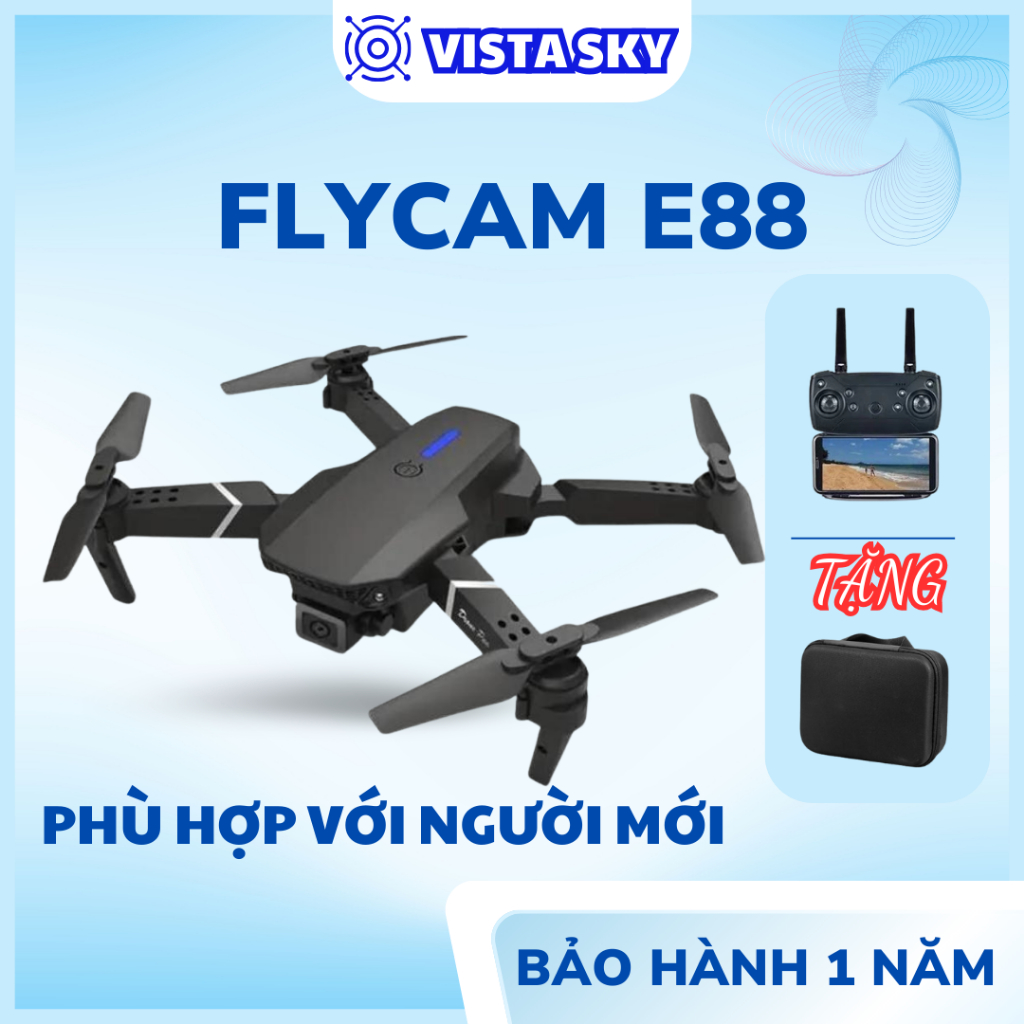 Máy bay điều khiển từ xa E88 E99 E100 Max, Flaycam Cảm Biến Chống Va Chạm, Drone mini