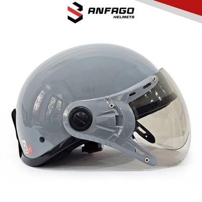 Mũ bảo hiểm nửa đầu có kính ANFAGO Haly đi xe máy nhẹ thoáng cho nam nữ freesize 55-59 cm