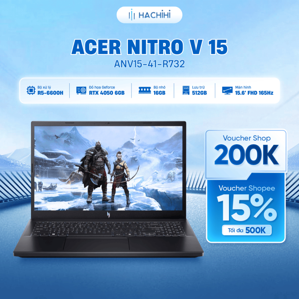 Laptop Acer Gaming Nitro V 15 ANV15-41-R732 AMD R5-6600H / RTX™ 4050 6GB/ 16GB/ 512GB/15.6' FHD 165H