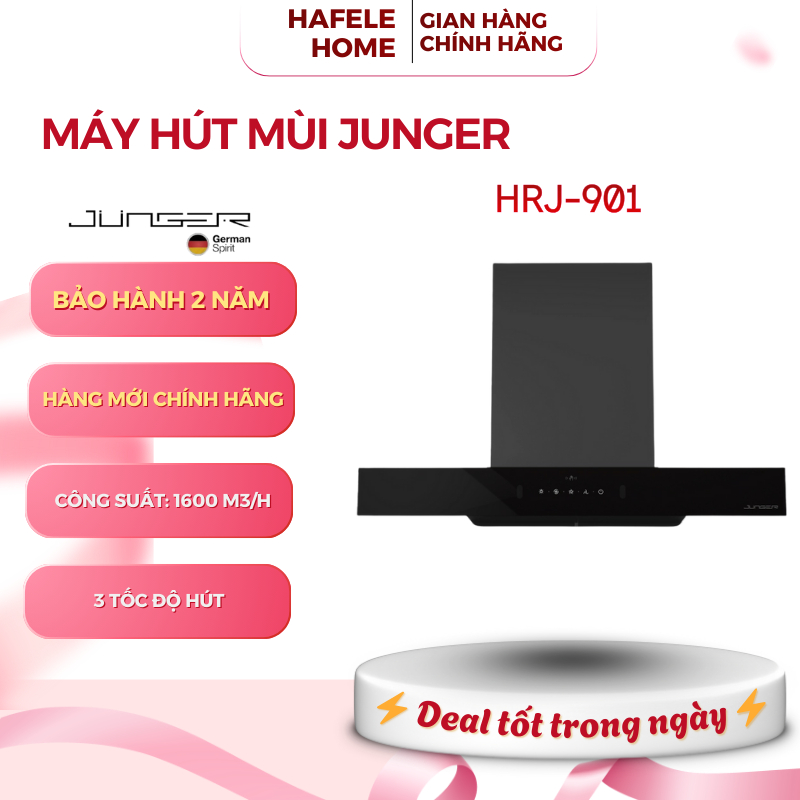 Máy Hút Mùi Junger HRJ-901 – Công Suất Hoạt Động 272W – 3 Tốc Độ Hút – Vận Hành Êm Ái - EEH