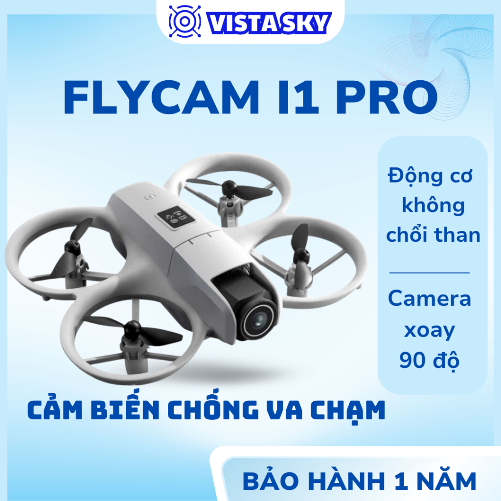 Flycam, Drone i1 PRO, trang bị cảm biến tránh va trạm Camera sắc nét HD, flycam mini tập chơi