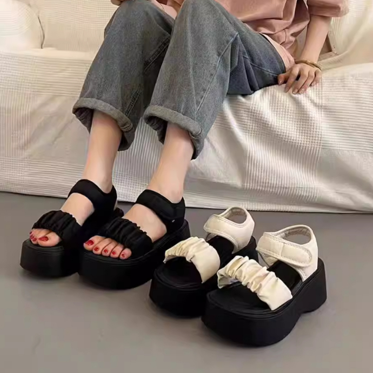 Dép Sandan Nữ quai hậu Lekang P031 đế cao 5cm da PU siêu êm