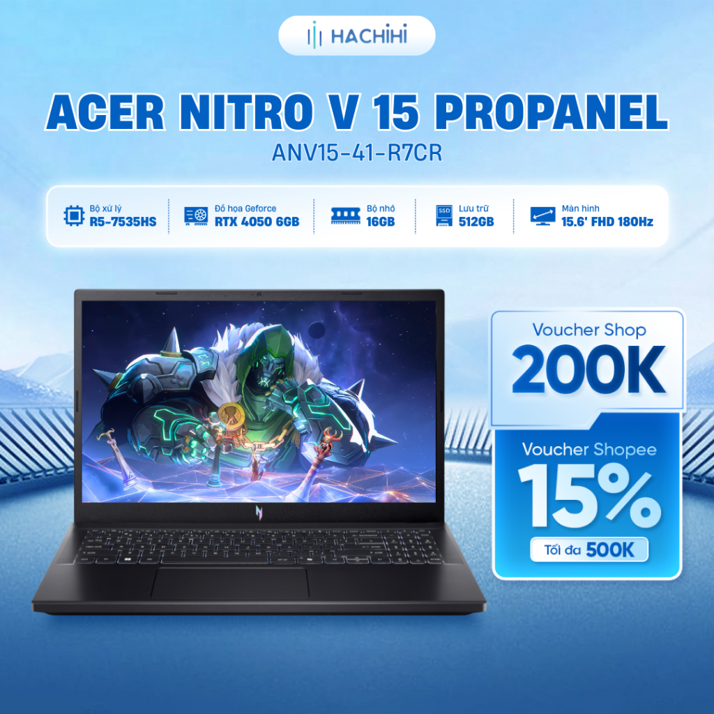 Laptop Gaming Acer Nitro V 15 ProPanel ANV15-41-R7CR R5-7535HS | RTX™ 4050 6GB | 16GB | 512GB | 15.6