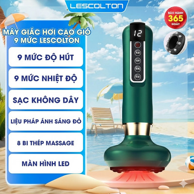 Máy massage giác hơi cầm tay Lescolton, bộ giác hơi cạo gió không dùng lửa, giác hơi cạo gió an toàn