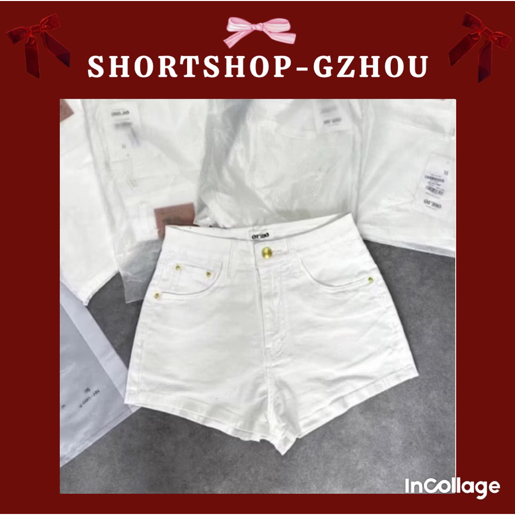 QUẦN SHORT JEANS ĐÙI NỮ LƯNG MÀU TRẮNG ĐEN