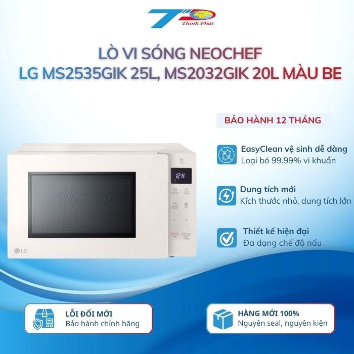 Lò vi sóng NeoChef LG MS2535GIK 25L, MS2032GIK 20L màu be