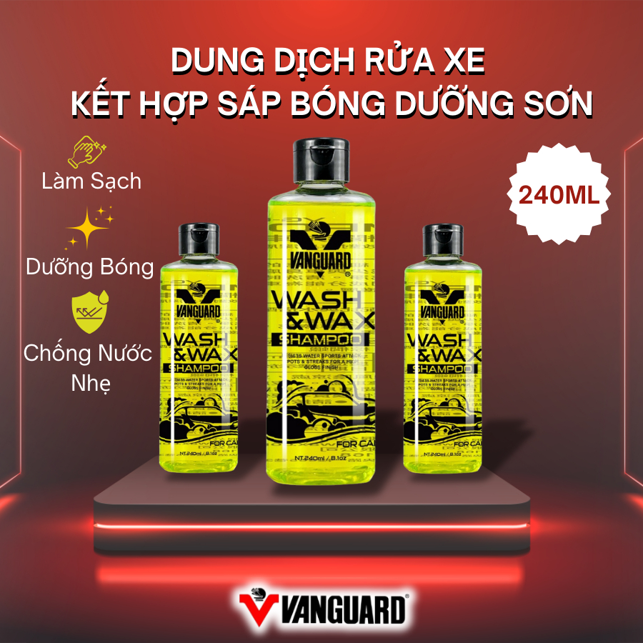 VANGUARD dung dịch rửa xe bọt tuyết chuyên dụng Vanguard Wash & Wax dưỡng bóng sơn