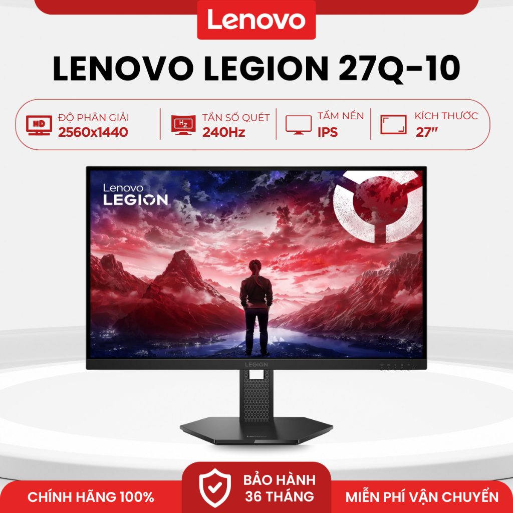 Màn Hình Lenovo Legion 27Q-10 | QHD (2560x1440) | 240Hz | 0.5ms | 27" | HDR10 | IPS