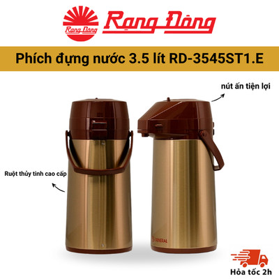 Phích đựng nước 3.5 lít RD-3545ST1.E giữ nhiệt tốt, đảm bảo nước luôn ấm, thiết kế đẹp mắt sang trọng, dễ dàng sử dụng