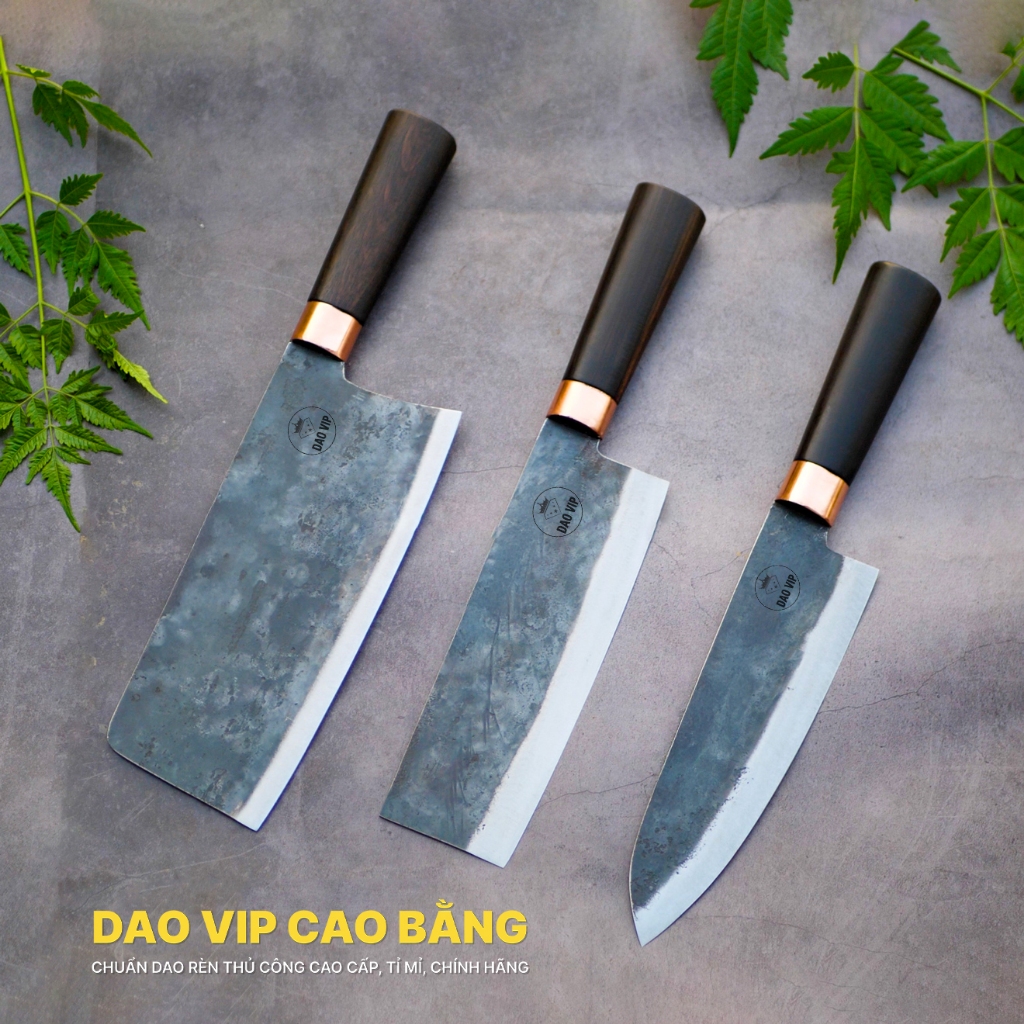 Bộ dao gia đình DAO VIP CAO BẰNG CB88 thép nhíp xe 3 món chặt thái đa năng