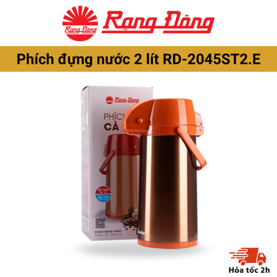 Phích đựng nước 2 lít RD-2045ST2.E, ruột thủy tinh cao cấp giữ nhiệt cao, thân Inox màu đa dạng sơn phủ chống vân tay