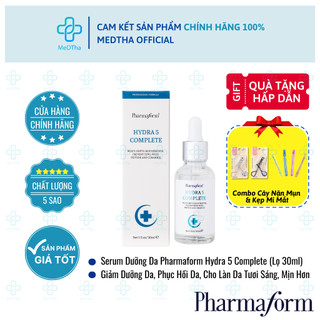 Tinh Chất Phục Hồi Và Cấp Ẩm Cho Da Pharmaform Hydra 5 Complete Serum - Dưỡng Da Mịn Màng (Lọ 30ml)