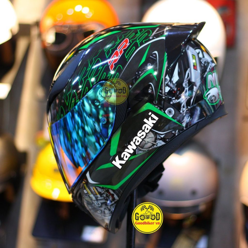 Mũ bảo hiểm Fullface Royal M138 tem Kawasaki