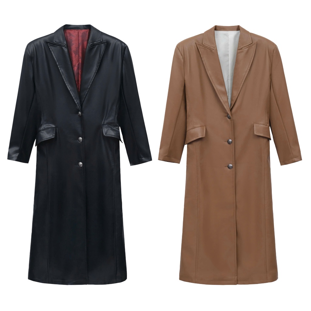 Áo Khoác Măng Tô DA MICROFIBER Dáng Dài Wanes x Athena - Wanes x Athena Overcoat - ÁO DA MICROFIBER 