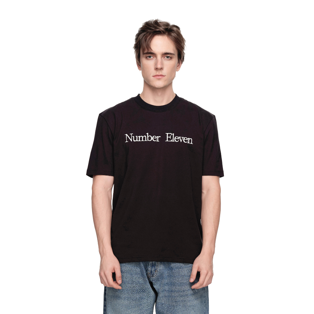 ELEVEN - Áo thun unisex nam nữ Printed Number Eleven Line - màu Đen