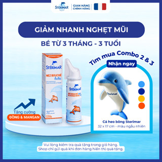 (HSD:T10/2026) Xịt Mũi Cá Heo Cam Giảm Nghẹt Mũi Sterimar Blocked Nose Baby - 50ml (Cho bé 3 tháng - 3 tuổi)