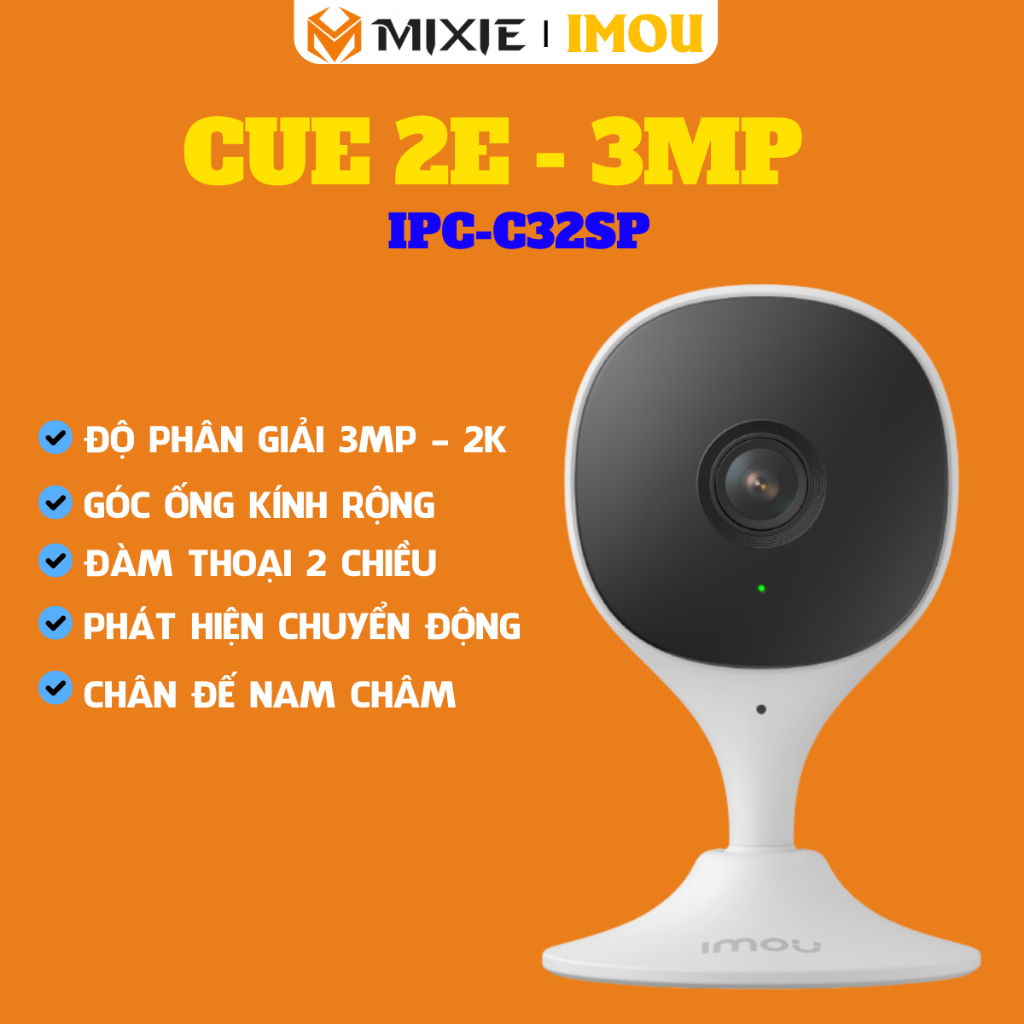 Imou Cue 2E 2MP/3MP - Camera trong nhà siêu nhỏ gọn, góc nhìn cực rộng.