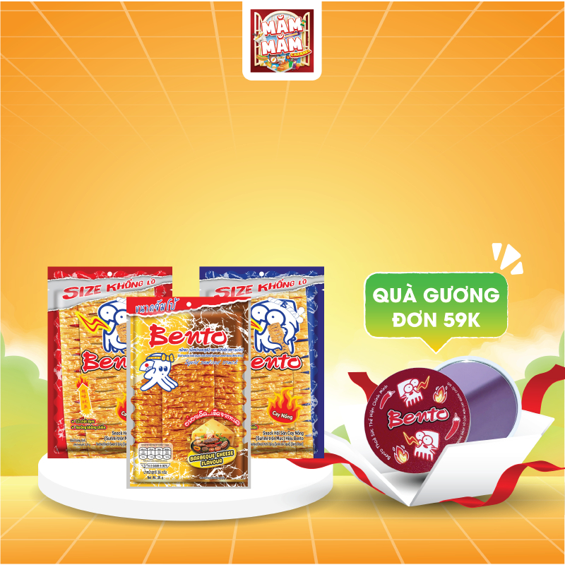 Combo Gói Siêu To Bento Mực Thái Lan - Snack Ăn Vặt Văn Phòng Vị Cay Thơm Ngon (36g/Gói)