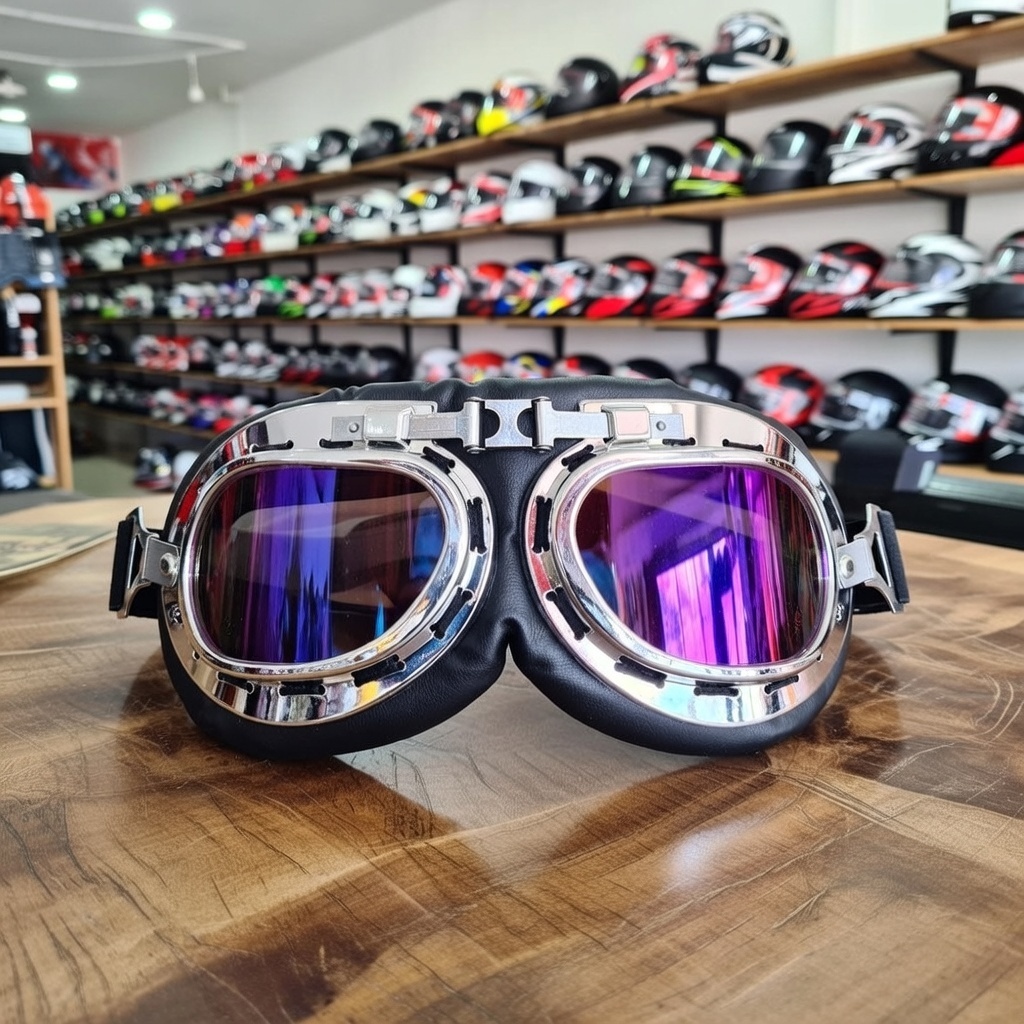 KÍNH PHI CÔNG cao cấp GRO HELMET gắn các dòng mũ bảo hiểm phượt nửa đầu