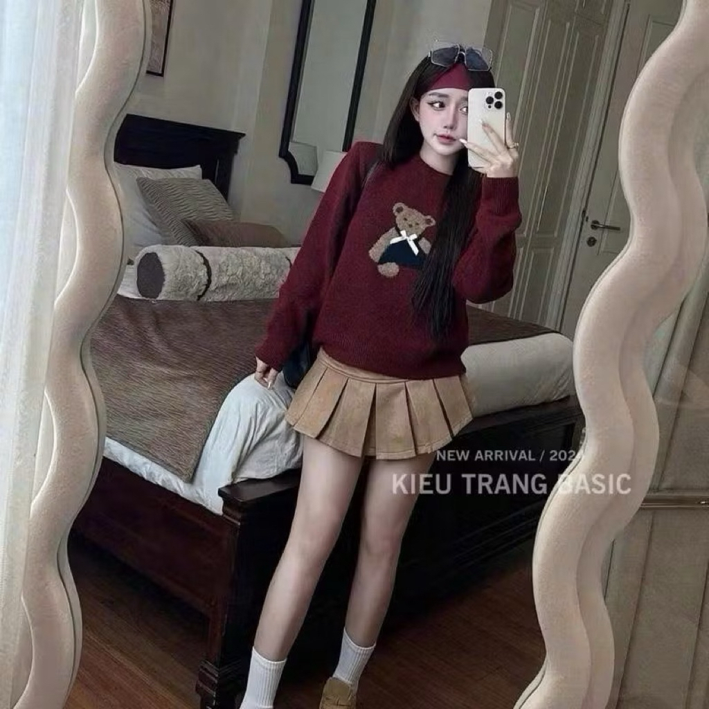 Chân Váy Da Lộn Dáng Ngắn Xếp Ly Bản To Có Quần Trong BIGSIZE | BigBuy360 - bigbuy360.vn