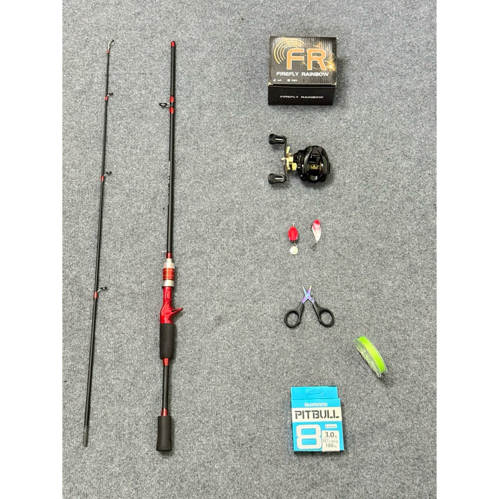 Combo Cần Câu Lure Dyawa M + Máy Ngang FR200 Drag Click | Tải 6kg | Dây PE X8 + Nhái + Cá Sắt + Khóa